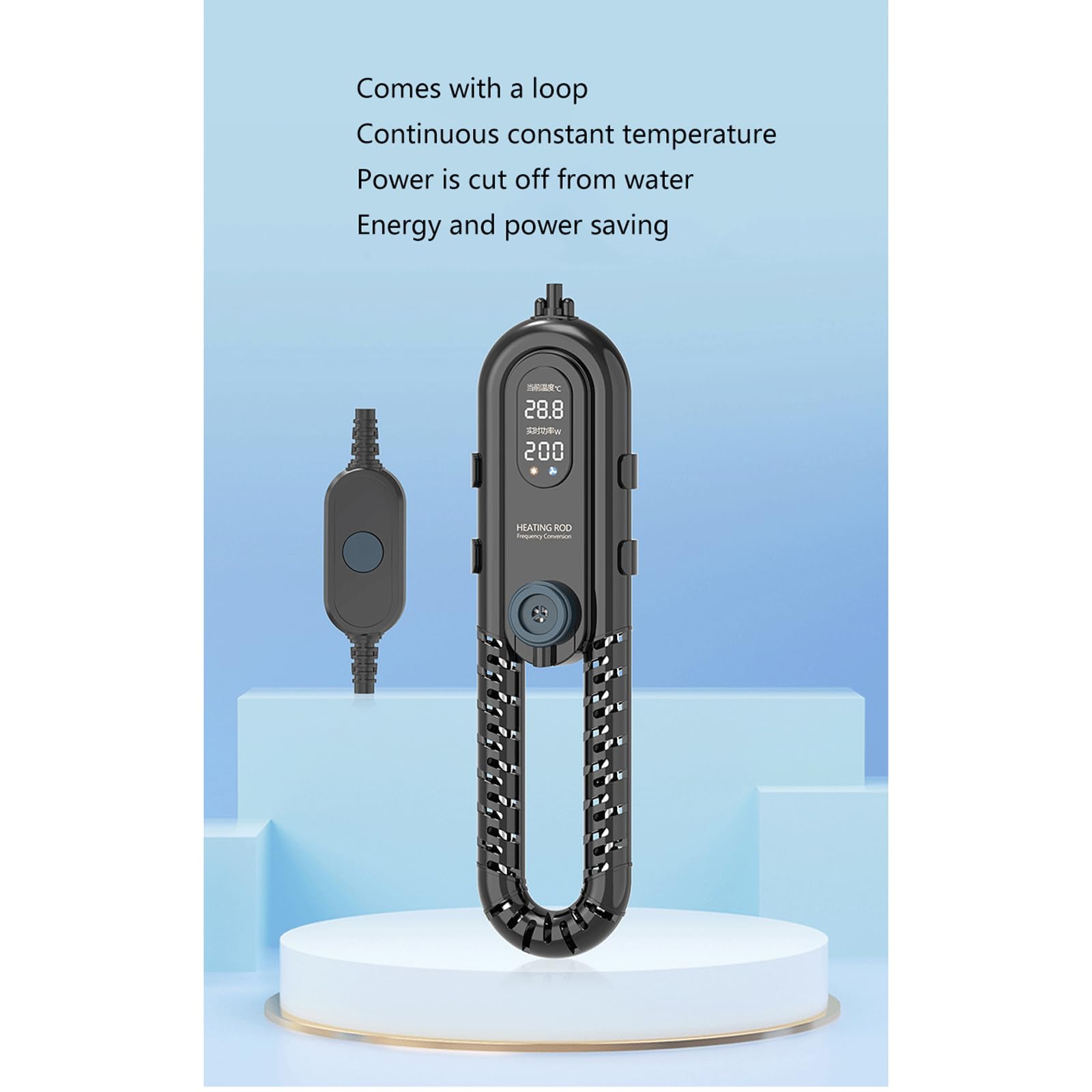Tige chauffante pour Aquarium, Tige chauffante Automatique à température constante, Chauffage antidéflagrant, 500W (300W)