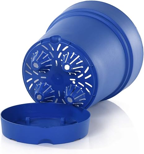 Miniatura 18 de Mintra - Macetas de plástico para plantas, maceta redonda para plantas de interior y exterior, macetas de jardín con platillos y agujeros de Surtido