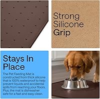 Vista 91 de GORILLA GRIP - Tapete de silicona 100% impermeable con bordes elevados sin BPA para mascotas, tapetes para alimentos de perros y gatos que contienen