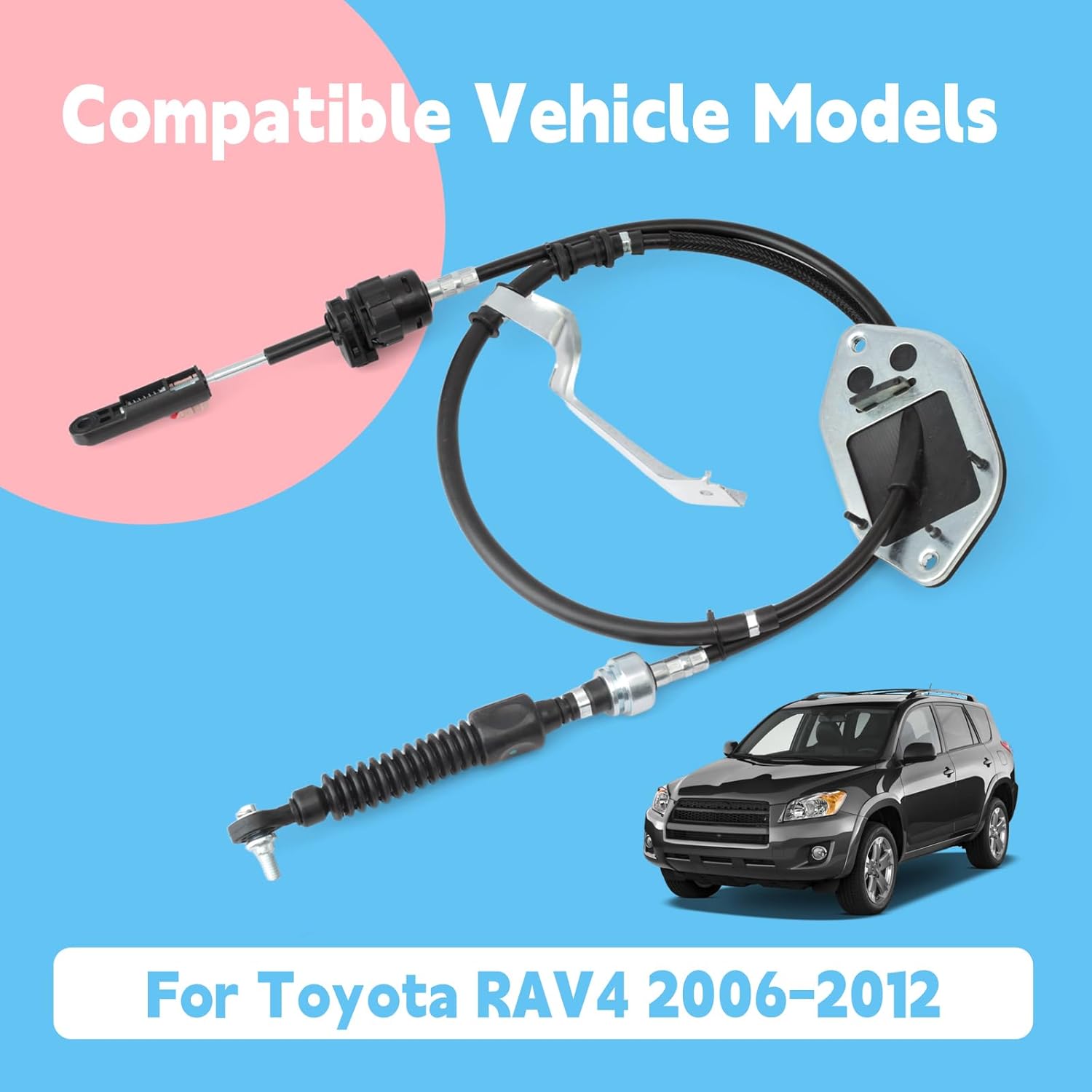 33820-42250 Transmission Shift Control Cable Compatible with Toyota RAV4 2006 2007 2008 2009 2010 2011 2012, Replace 3382042250 Gearshift Cable