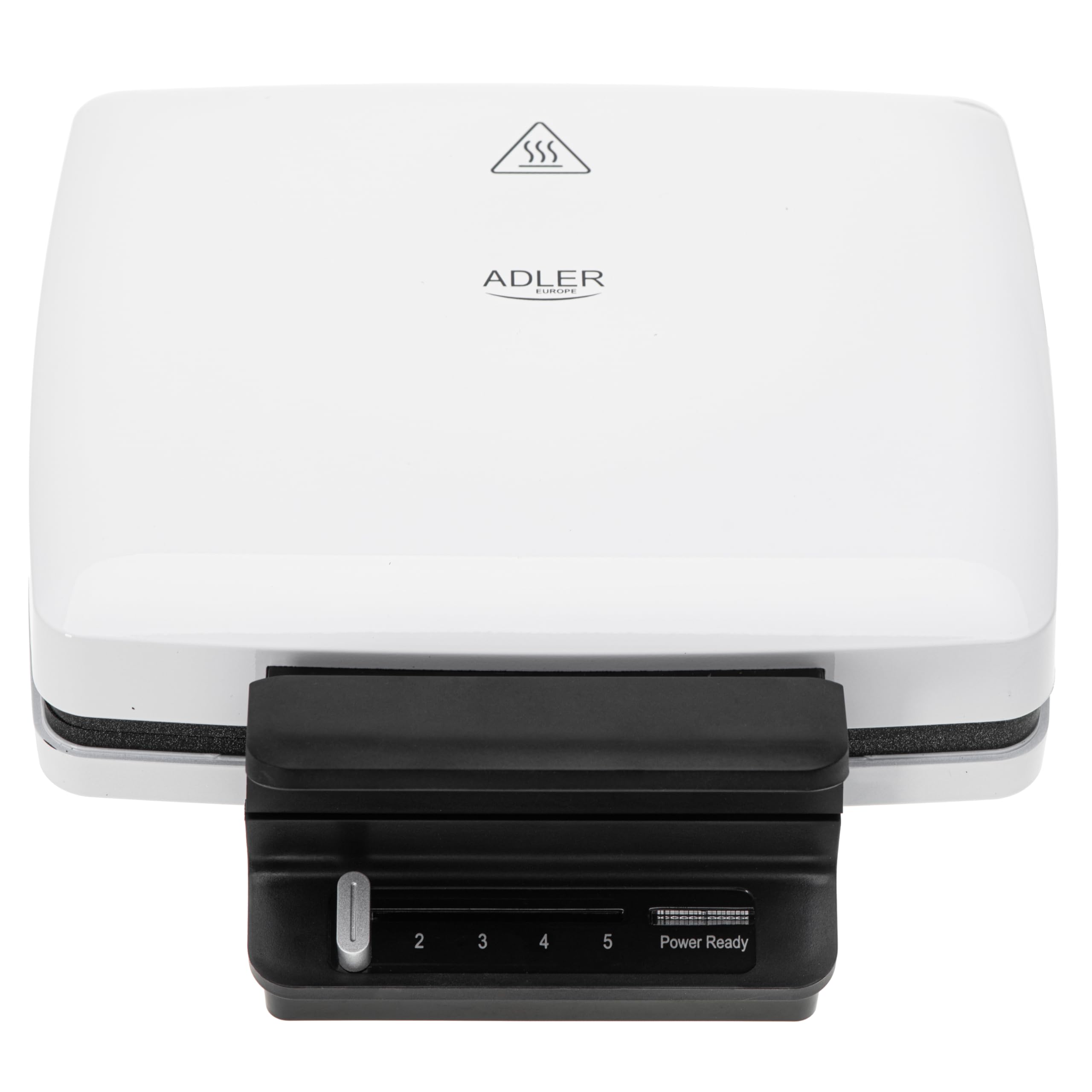 Adler Gofrera Eléctrica AD 3085, 5 Niveles de Temperatura, Placas Antiadherentes, Color Blanco y Negro