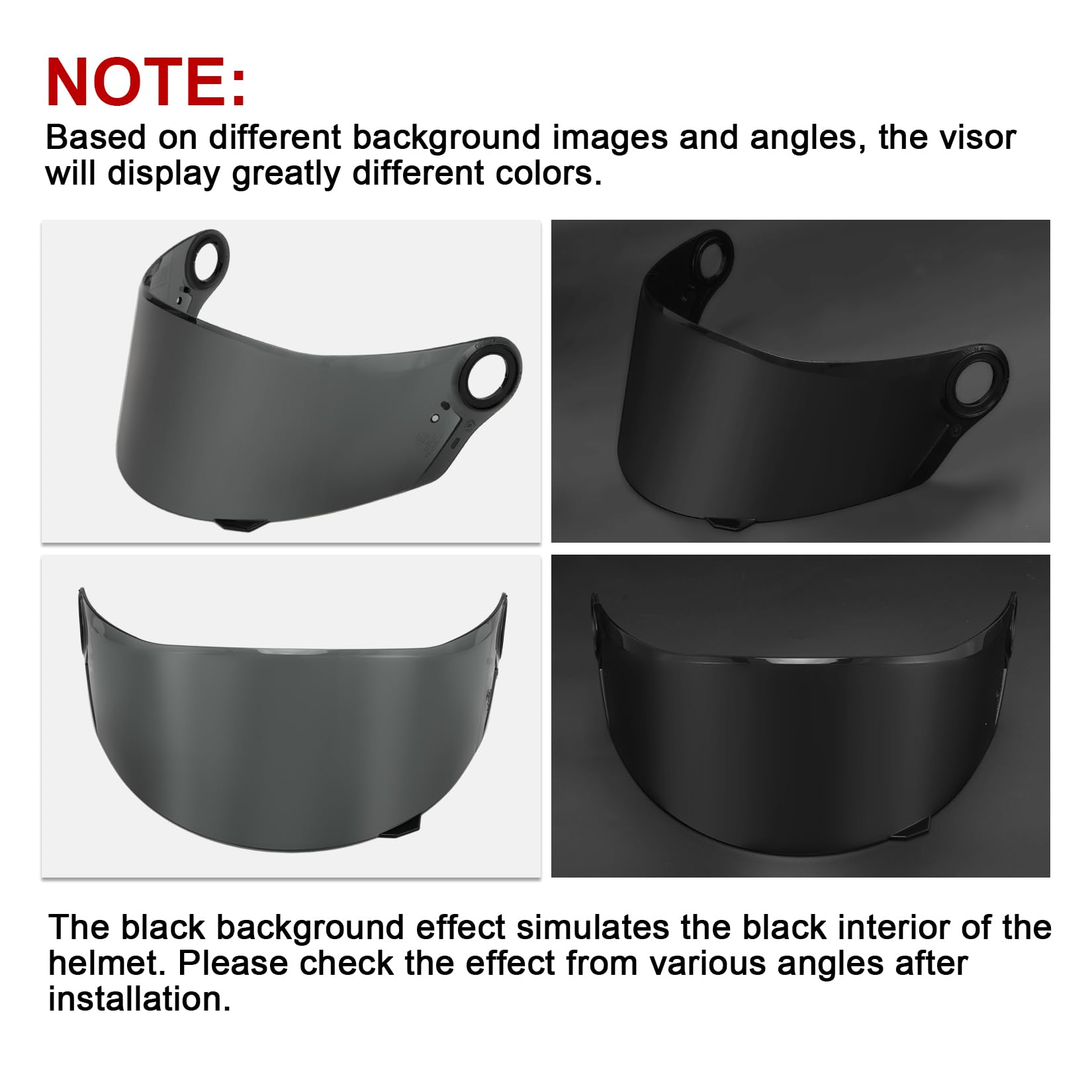 PSLER FF358 Visor Tinted FF396 Helmet Face Shield Visor Replacement for LS2 FF358 FF396,Black