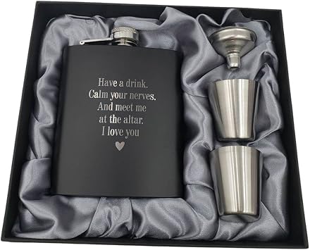 Groom Gifts from Bride on Wedding Day, Gifts for Groom to be, Fiance for Him, Wedding Gift for Husband, Hip Flask NN