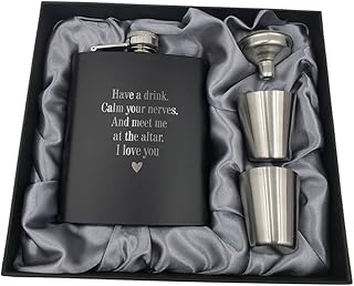 Groom Gifts from Bride on Wedding Day, Gifts for Groom to be, Fiance Gift for Him, Engagement Flask, Wedding Gift for Husband, Future Husband Present, Hip Flask (NN)