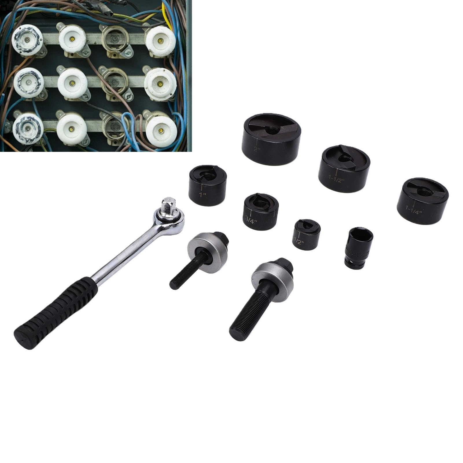 banapoy Locher-Stanzwerkzeug-Set 1/2-2 Zoll 6 Matrizen