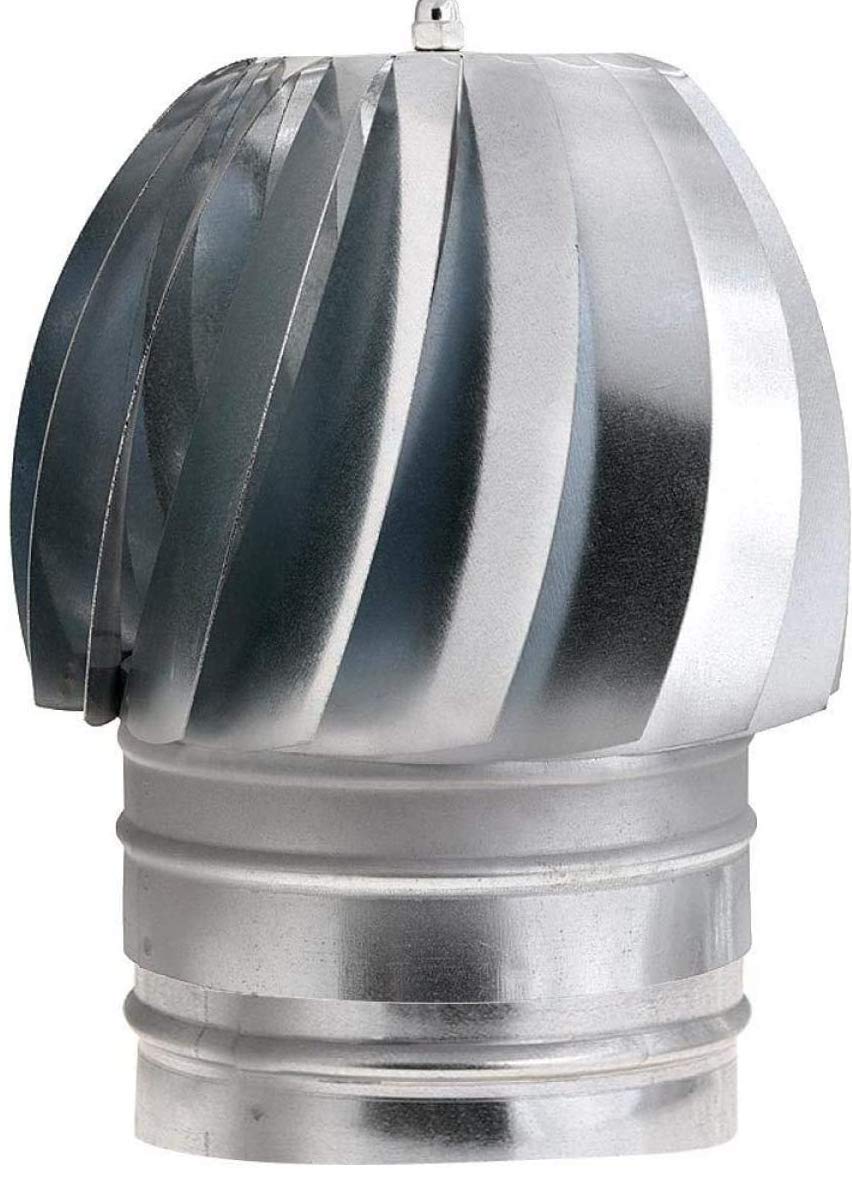 SOMBRERO EXTRACTOR DE HUMO 250MM o 25CM EN ACERO GALVANIZADO GORRO GIRATORIO PARA SALIDA DE HUMO DE CHIMENEAS ESTUFAS DE DIAMETRO: (250) — view 6