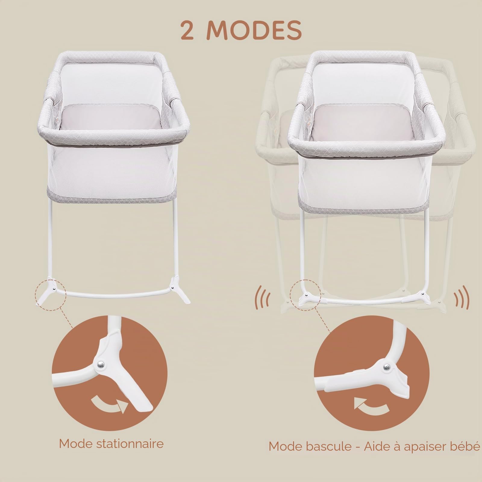 Lit de bébé portable avec moustiquaire, berceau pliable nouveau-né à 6 mois