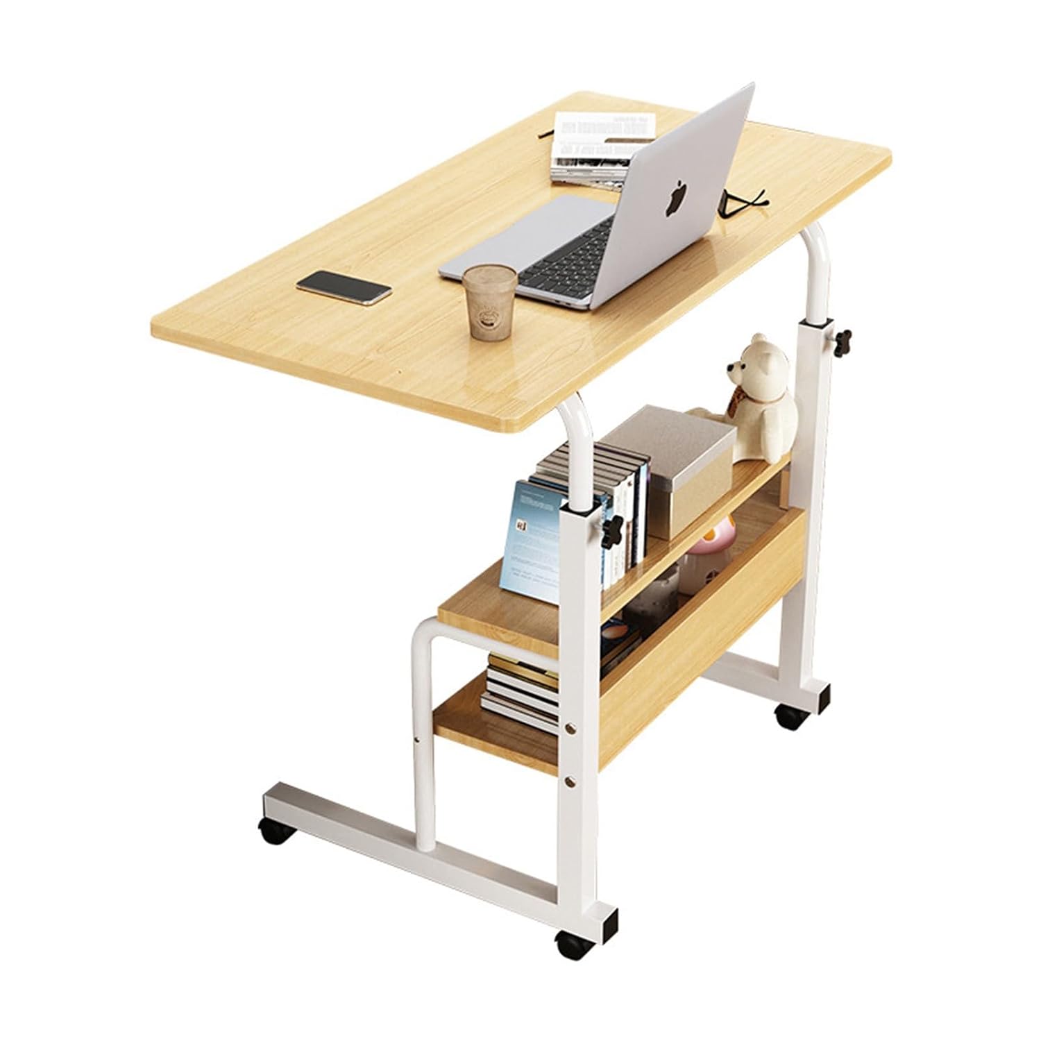 MUGATH Adjustable Work Stand Mobile Side,Workstation Laptop Student Desk Sit Desk Small Snack Table Floor Table, Bed and C...