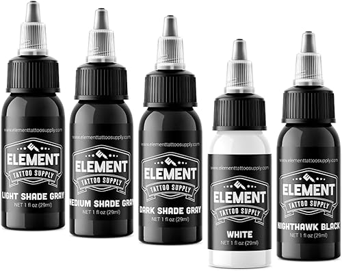 Miniatura 31 de ELEMENT TATTOO SUPPLY - Tinta de tatuaje blanca - Tinta de tatuaje profesional y suministros para resaltar, mezclar y mezclar - Tinta de tatuaje