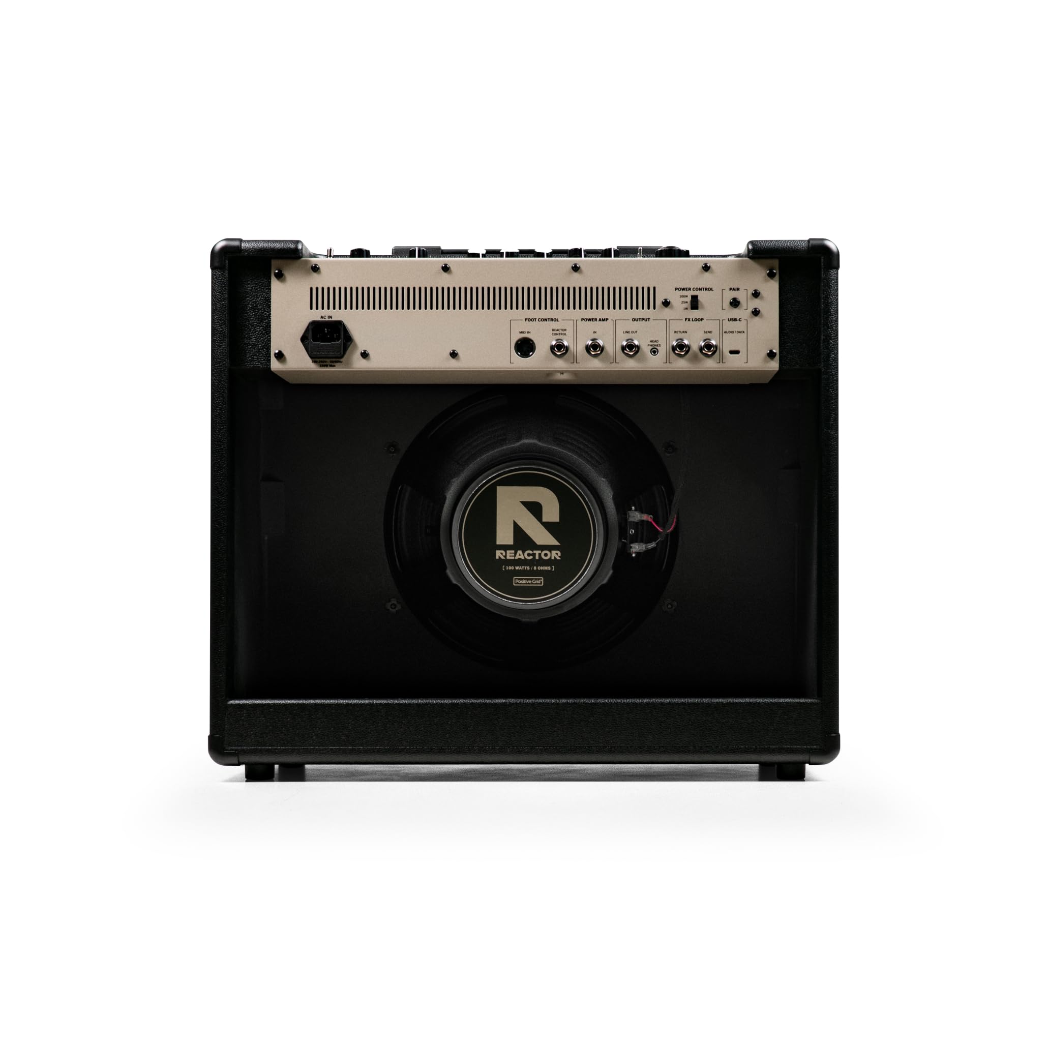 Positive Grid REACTOR 100 Watt – Amplificatore Combo Intelligente per Chitarra con Amp Intelligence, Creazione del Suono da Prompt, Foto e Audio, Wattaggio Selezionabile, Registrazione USB