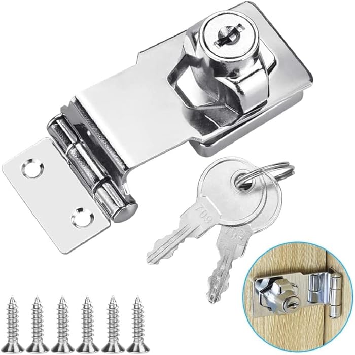 Buy Small Hasp and Staple 90 Degrees Metal Lock Hasp 3 Inch/76mm Door
