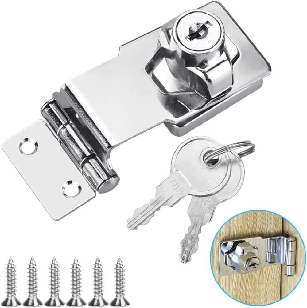 Buy SYOSI Small Hasp and Ste 90 Degrees Metal Lock Hasp 3 Inch/76mm