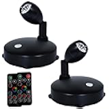 HAMVIDNE LED Spotlight, Battery Powered Picture Lights, Uplighting Indoor, Puck Lights with Remote, Color Changing Small Spotlights, Picture Light for Wall Display Dartboard Painting-RGB