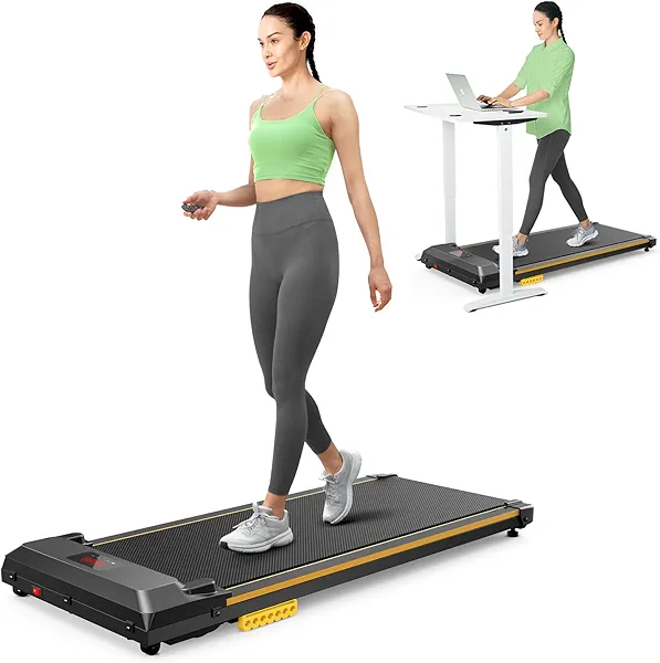 UREVO Under Desk Treadmill, Portable Treadmills for Home/Office Walking Pad with Remote Control, LED Display