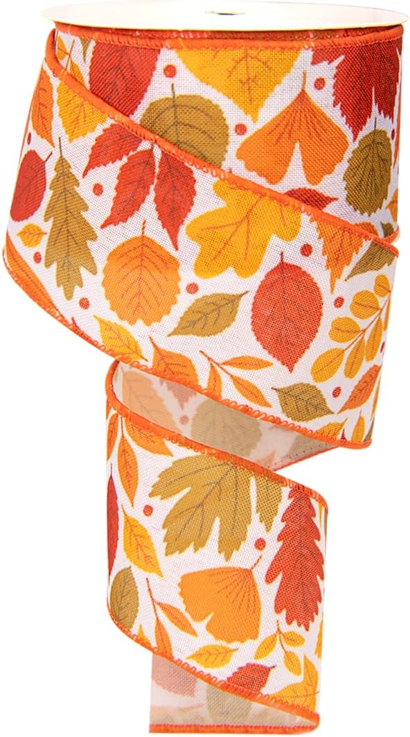 Fall Wire Ribbons Amazon.com: Fall Ribbon Wired 2.5 inch, 10 Yards Fall Wired Ribbon for ...