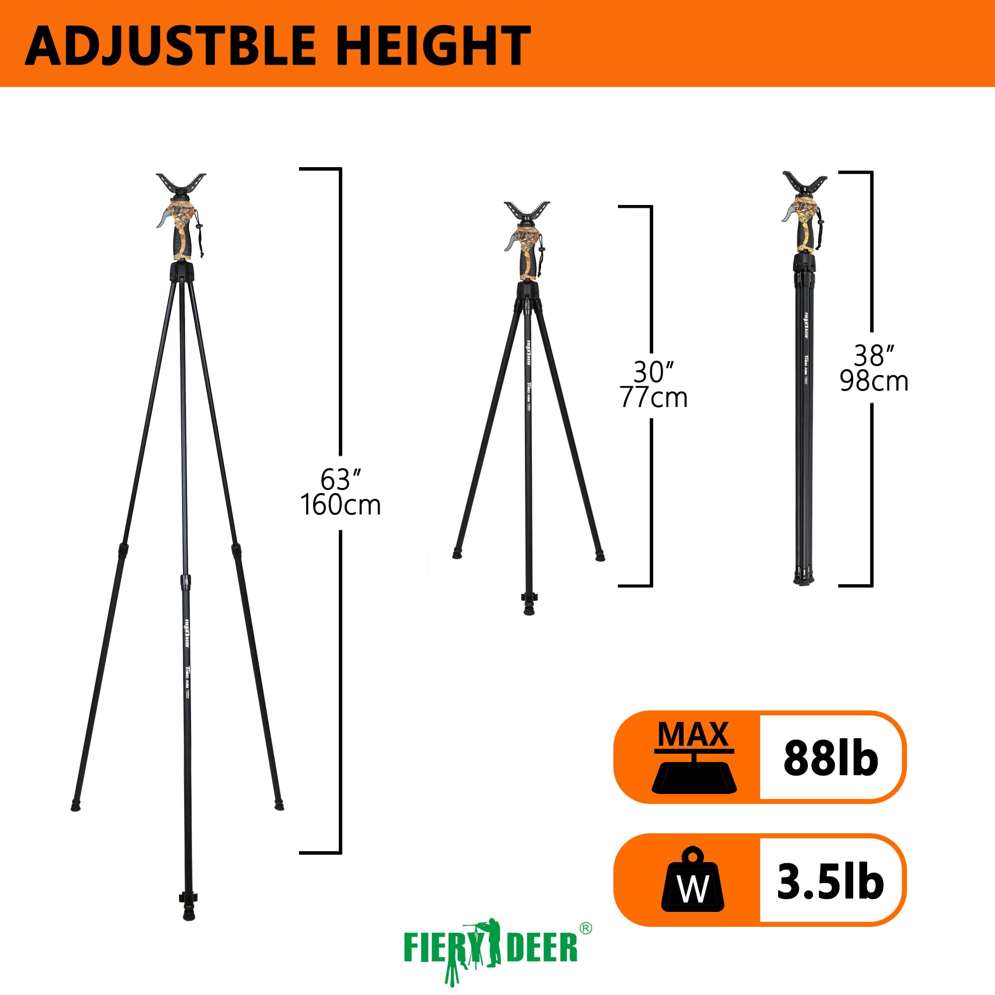 Treppiede GEN4, treppiede per fucile regolabile in lunghezza, treppiede versatile per caccia, banco di tiro in alluminio per caccia