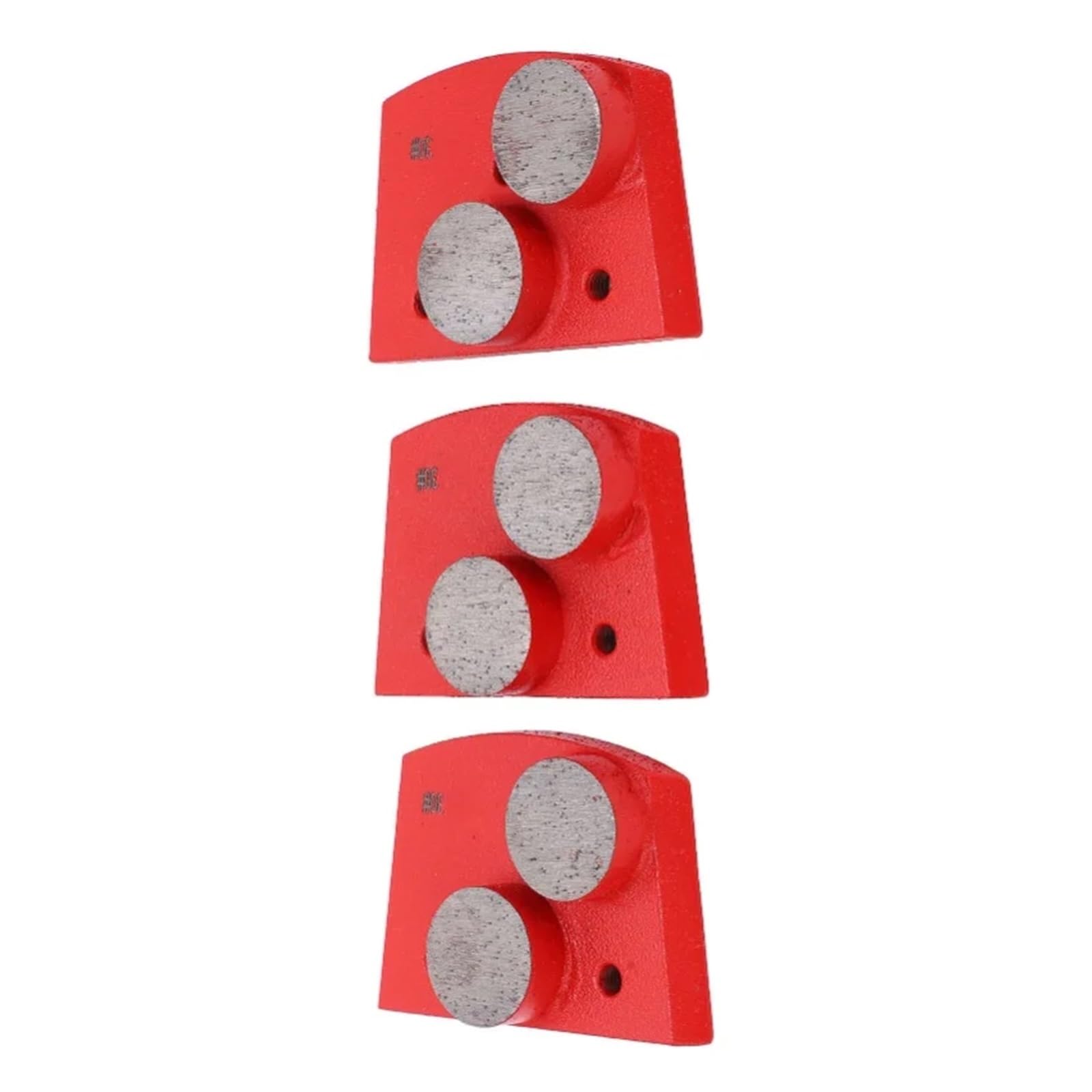 Almohadillas de Pulido Diamante, trapezoide Rojo, Grano 30#, 2 Dientes cilíndricos for hormigón, 3 uds