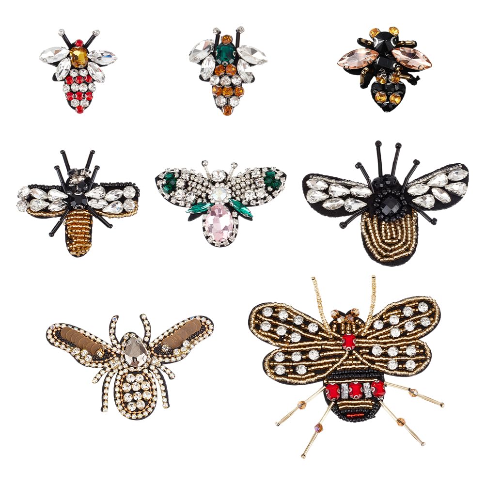 Écussons abeille en perles patchs à coudre pour projets bricolage DIY