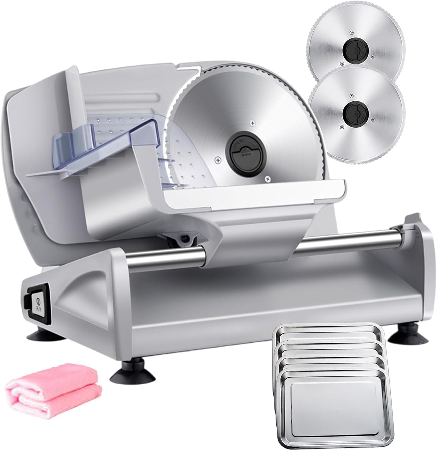 Stainless Steel Blade, Ham Slicer, Household Vegetable Slicer, Household Meat Slicer, 1-15Mm Adjustable Stainless Steel.