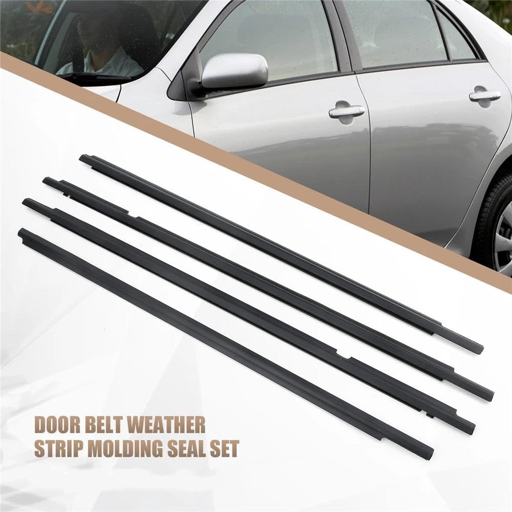 Striscia Tenuta Portiera Set 4 Guarnizioni Modanature E Strisce Cintura Porta Per Toyota Per Corolla Per Altis 4 Porte 2003-2008 Guarnizioni