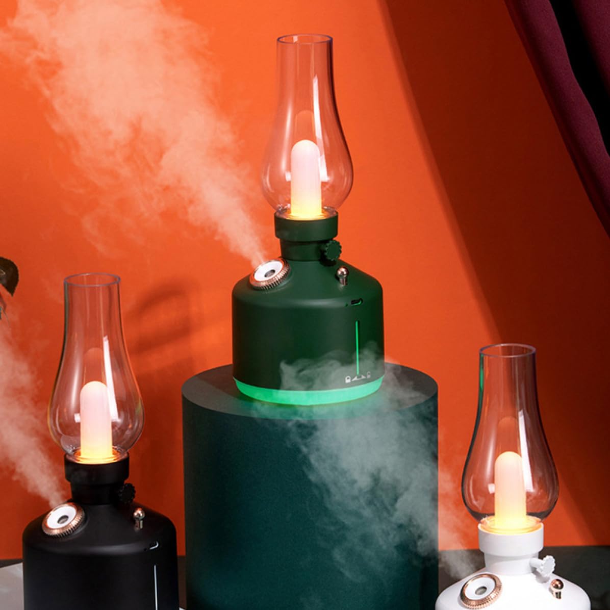 Humidificador Retro USB Luz, Portátil, Depósito 280ml Verde