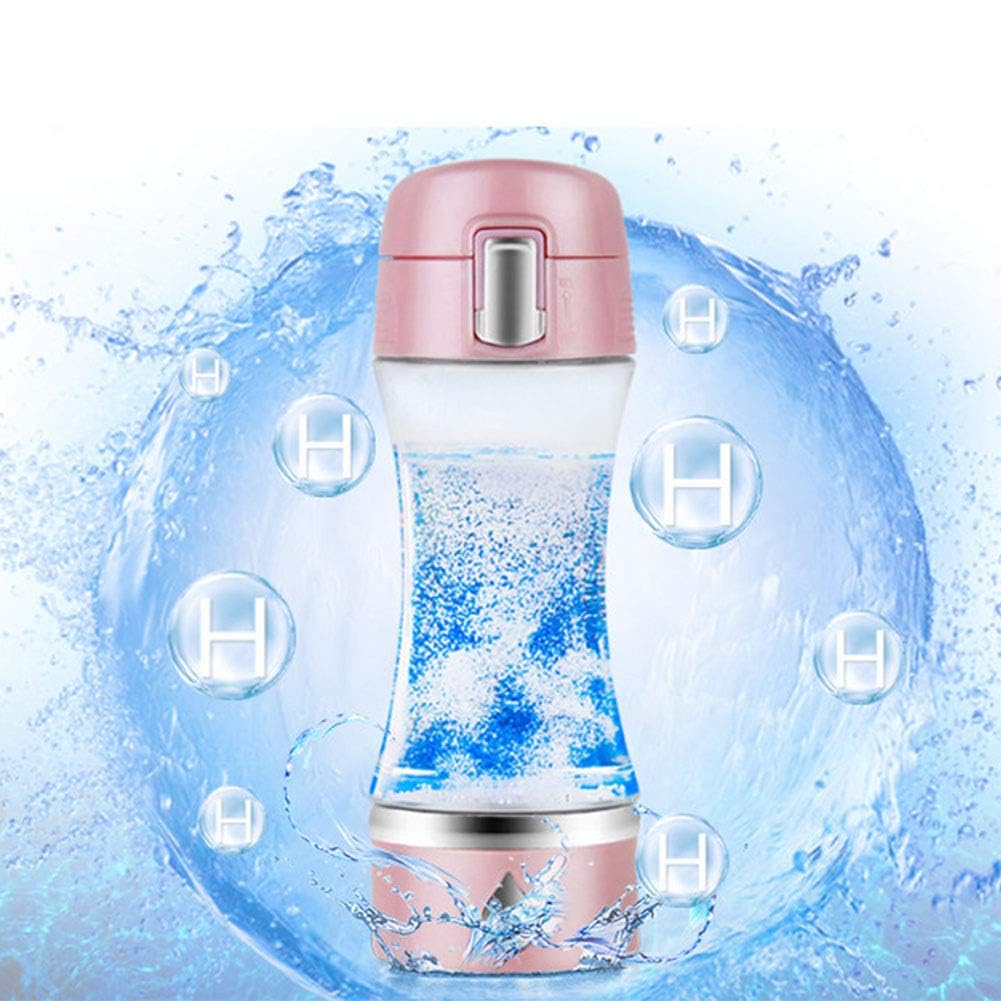 NALACAL Portable Hydrogen-Rich Generator - Water Bottle Ionizer with Adapter. Utilizes SPE Technology for Hydrogen Water Generation. 1500PPB, 380ml Capacity, USB Charging