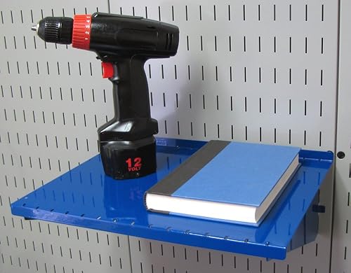 Miniatura 2 de Wall Control Estante de 12 pulgadas de profundidad para ensamblaje de estante y tablero de herramientas ranurado - azul