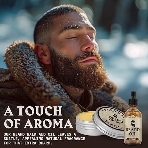 Miniatura 4 de Striking Viking Aceite y bálsamo para barba  Acondicionador para barba  Doma, estiliza, suaviza e hidrata barba y bigote  Fabricado con aceites de