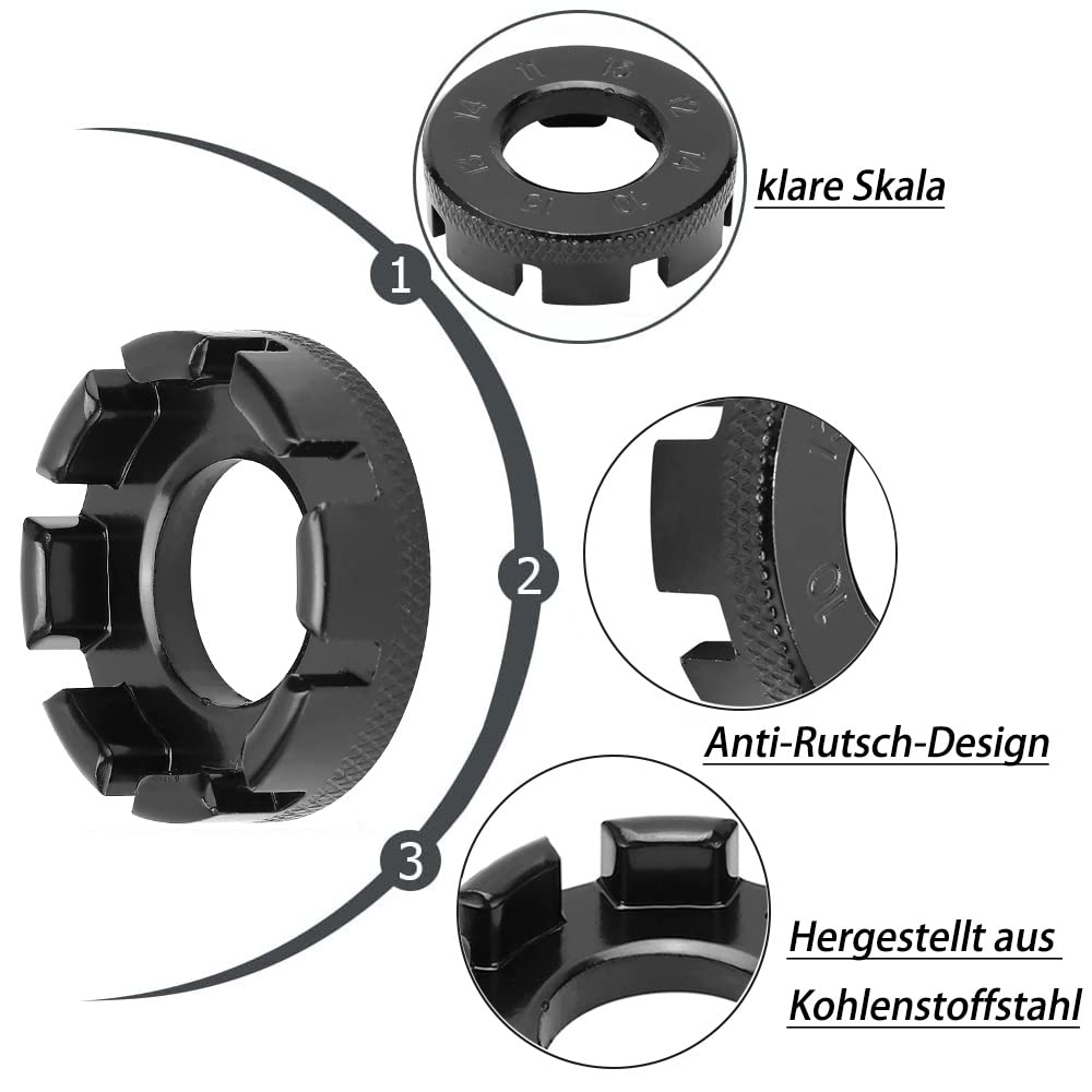 Speichenschlüssel Für Fahrrad – 6 Größen Inkl. Nippelspanner | Speichenspanner Aus Robustem Stahl
