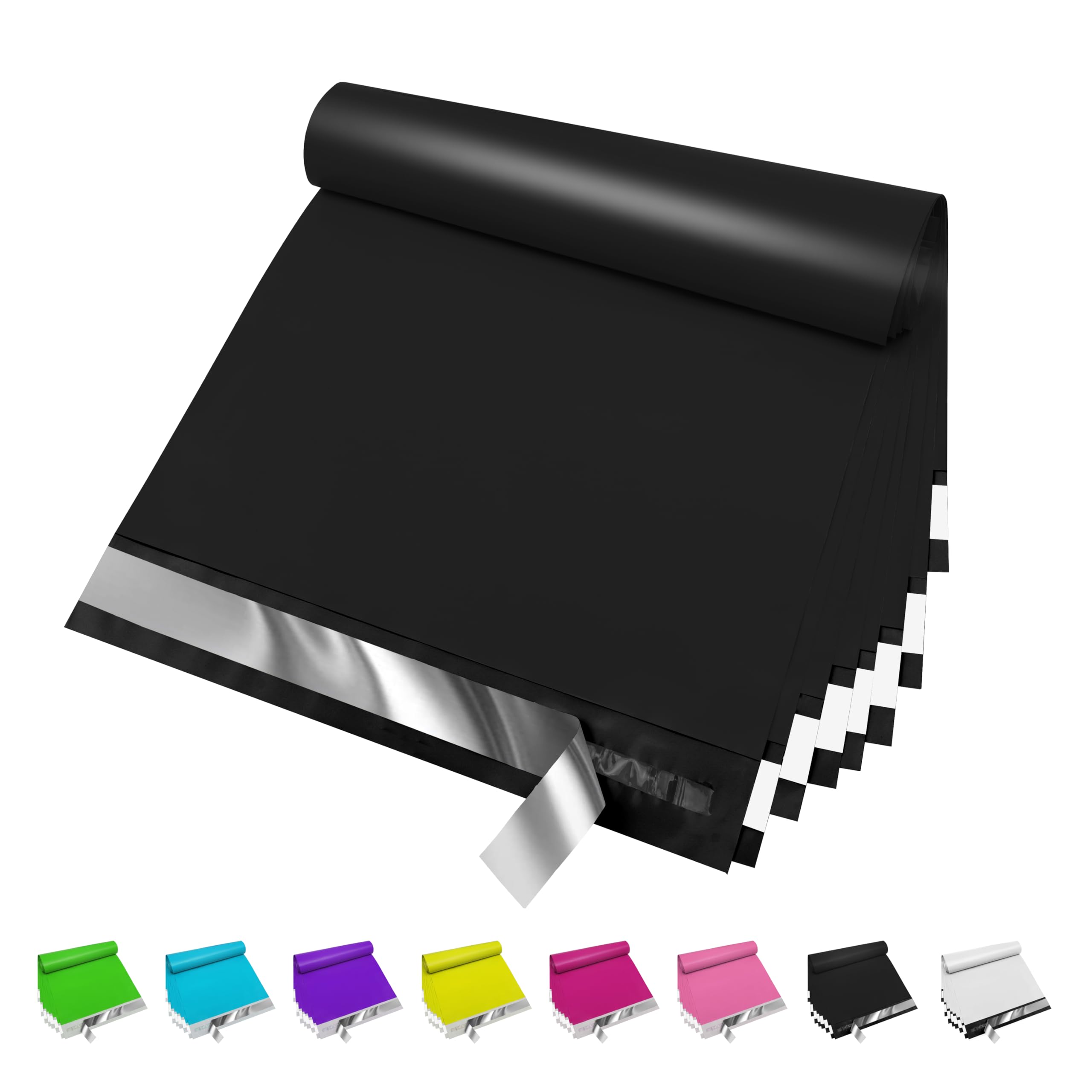 JinRuiKJ Poly Mailers 10x13 Inch 100 Pcs, Strong Adhesive Shipping Bags for Clothing, Durable Thick Mailing Envelopes with Self Seal, Packaging Bags for Small Business - Black