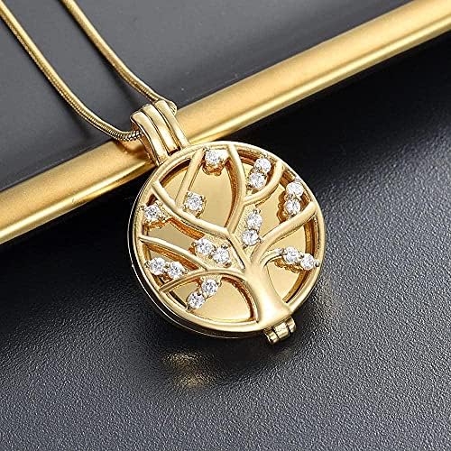 Gedenk Halskette Für Asche - Baum Des Lebens Anhänger In Edelstahl