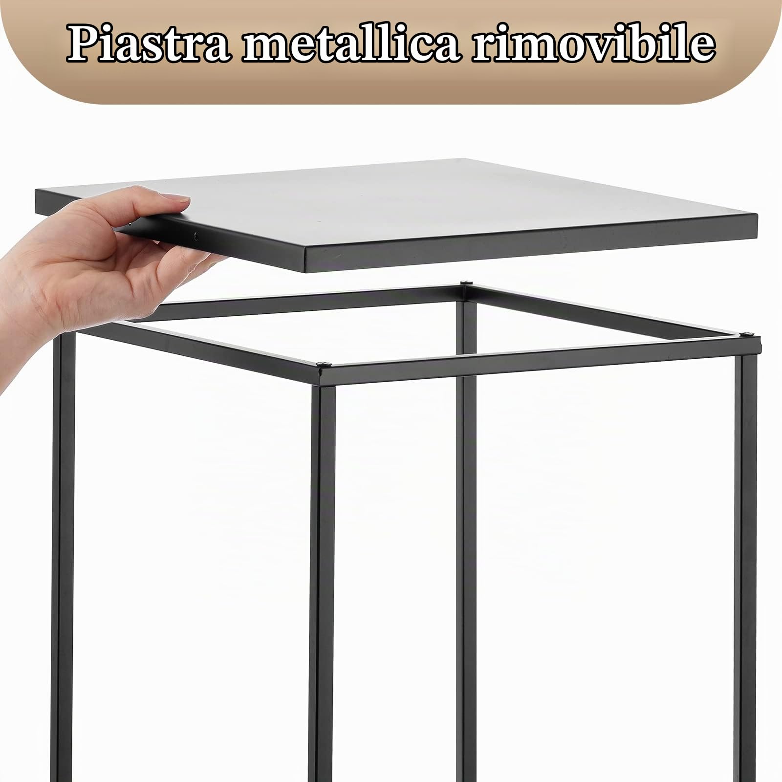 Sziqiq 80cm Alto Vaso Centrotavola per Fiori - 2 Pezzi Centrotavola per Matrimonio in Metallo Nero Per Guinzagli Stradali Geometrico Da Pavimento Per Eventi Battesimo Festa Matrimonio Ricevimento
