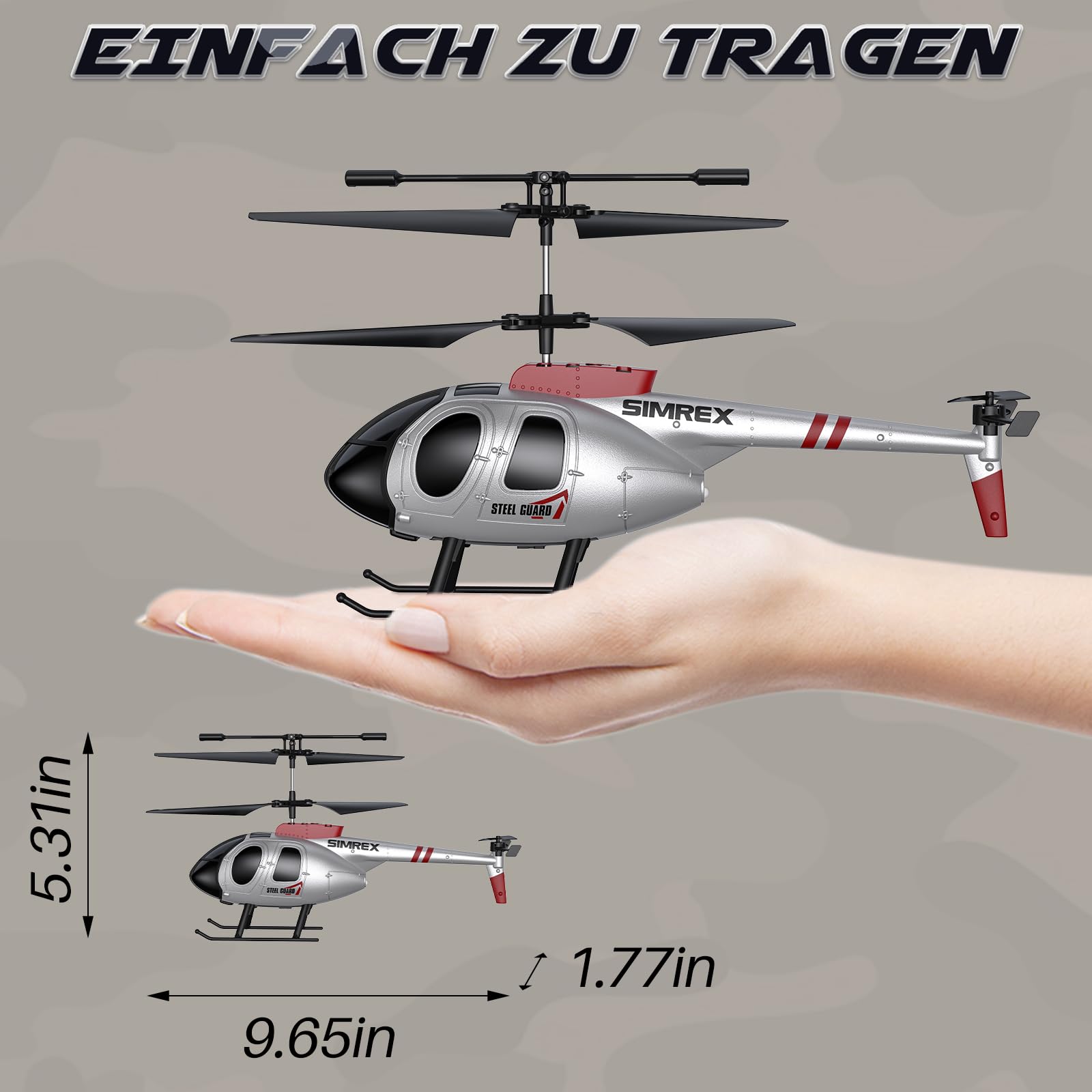SIMREX Hubschrauber, 2.4 GHz ferngesteuerter Hubschrauber, 2 Geschwindigkeitsmodi mit 20 Min Flugzeit, rc helikopter, Flughöhe halten, helikopter Spielzeug für Jungen und Mädchen, das Beste für Kinder
