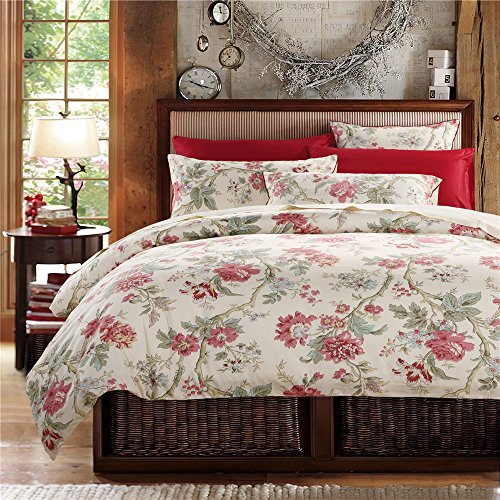 Brandream Luxurious Duvet Cover Queen Size Bedding Set Floral Duvet Quilt Cover Set Printed Chinoiserie Peony Asian Style Home Collections 800TC Egyptian Cotton Bedding Set Pieces - image 1