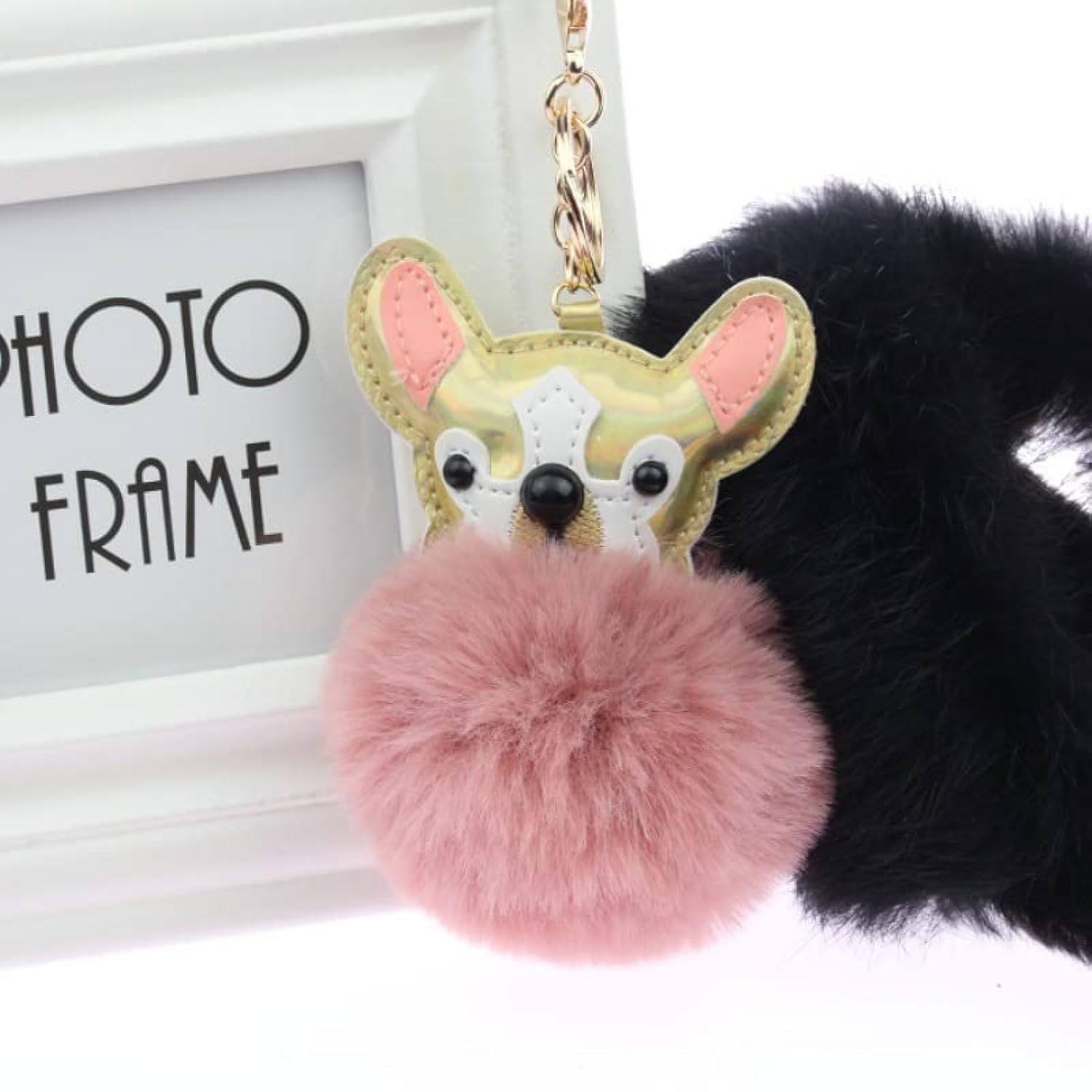 COOLBABY Puppy Chihuahua Keychain dark grey