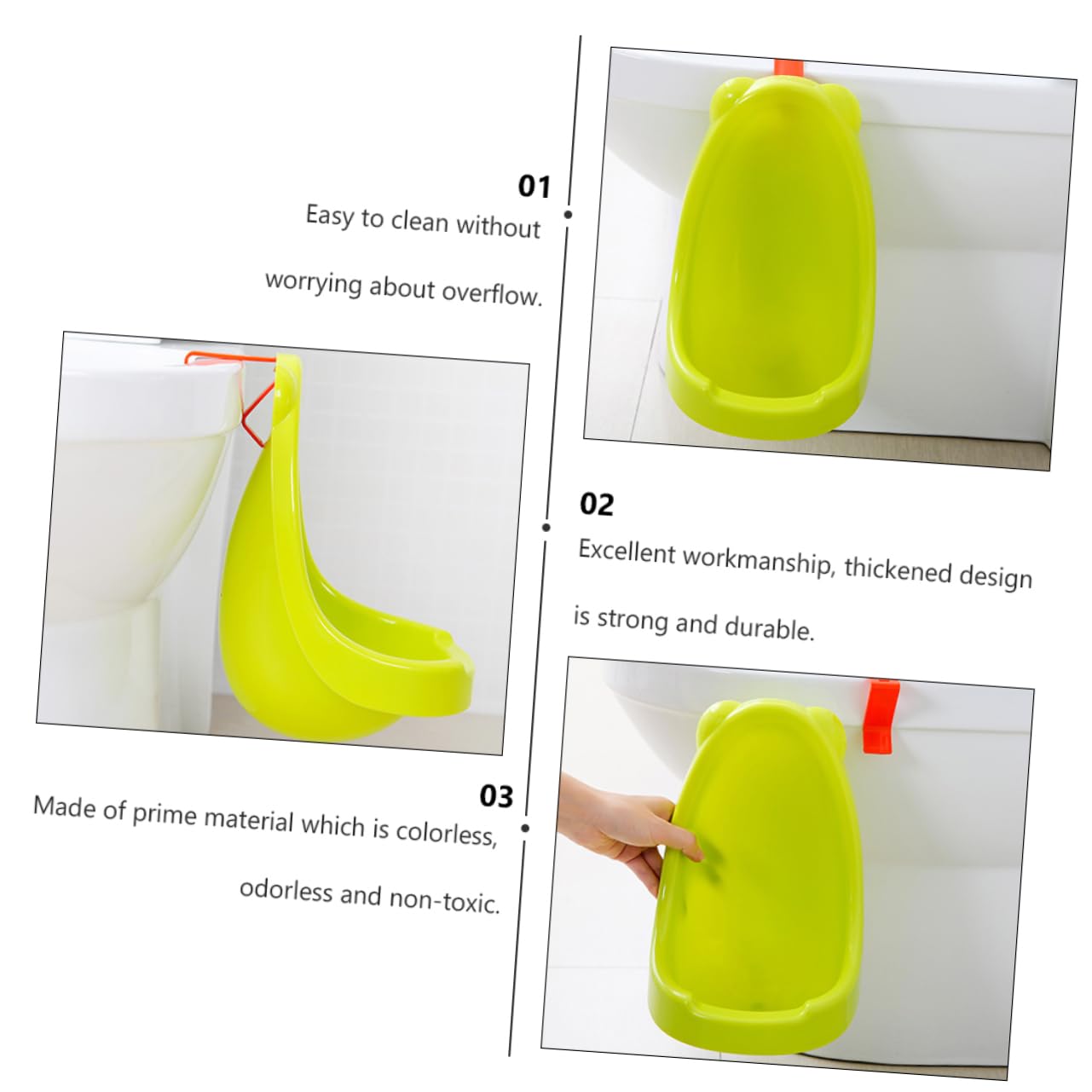 VICASKY 2pezzi Orinatoio Appendere Per Design Vasino Allenamento Per Maschi Colore Giallo Facile Usare e Resistente