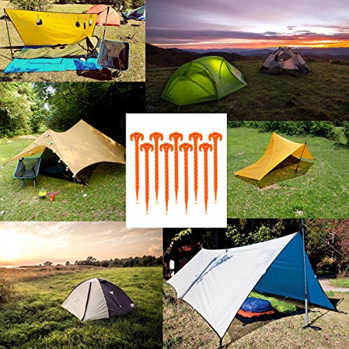 Hikemax Spiral Plastic Tent Stakes 15 Pack - 10 Inch Heavy Duty Beach Tent Pegs Canopy Stakes - Essential Gear For Camping, Backpacking, Gardening And More #TOP5