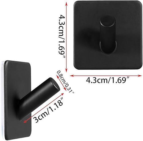 Miniatura 6 de Ganchos autoadhesivos de acero inoxidable para colgar en la pared, resistentes, impermeables, modernos, para baño, cocina, dormitorio, oficina,
