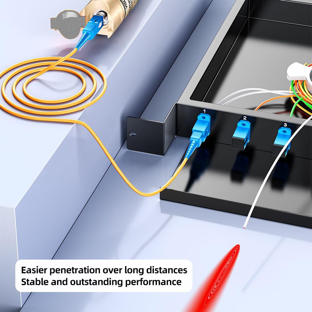 Localizador visual de fallas, kit de probador de fibra óptica VFL de 80 mW, 80 a 100 km, incluye adaptador FC macho a LC hembra, bolígrafo de luz roja para prueba de cable de red de fibra