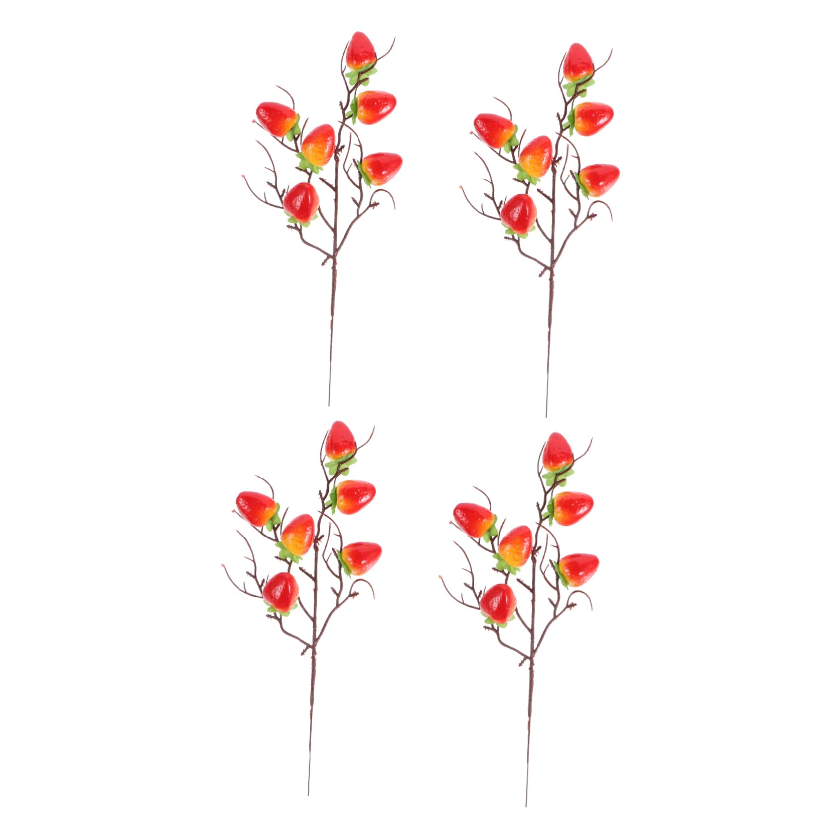 Cabilock 4pcs Artificial Strawberry Branch Party Decor Artificial Branches Simulation Fruit Branches Simulation Branches Wedding Ornament Wedding Decor Home Decor Simulation Plant