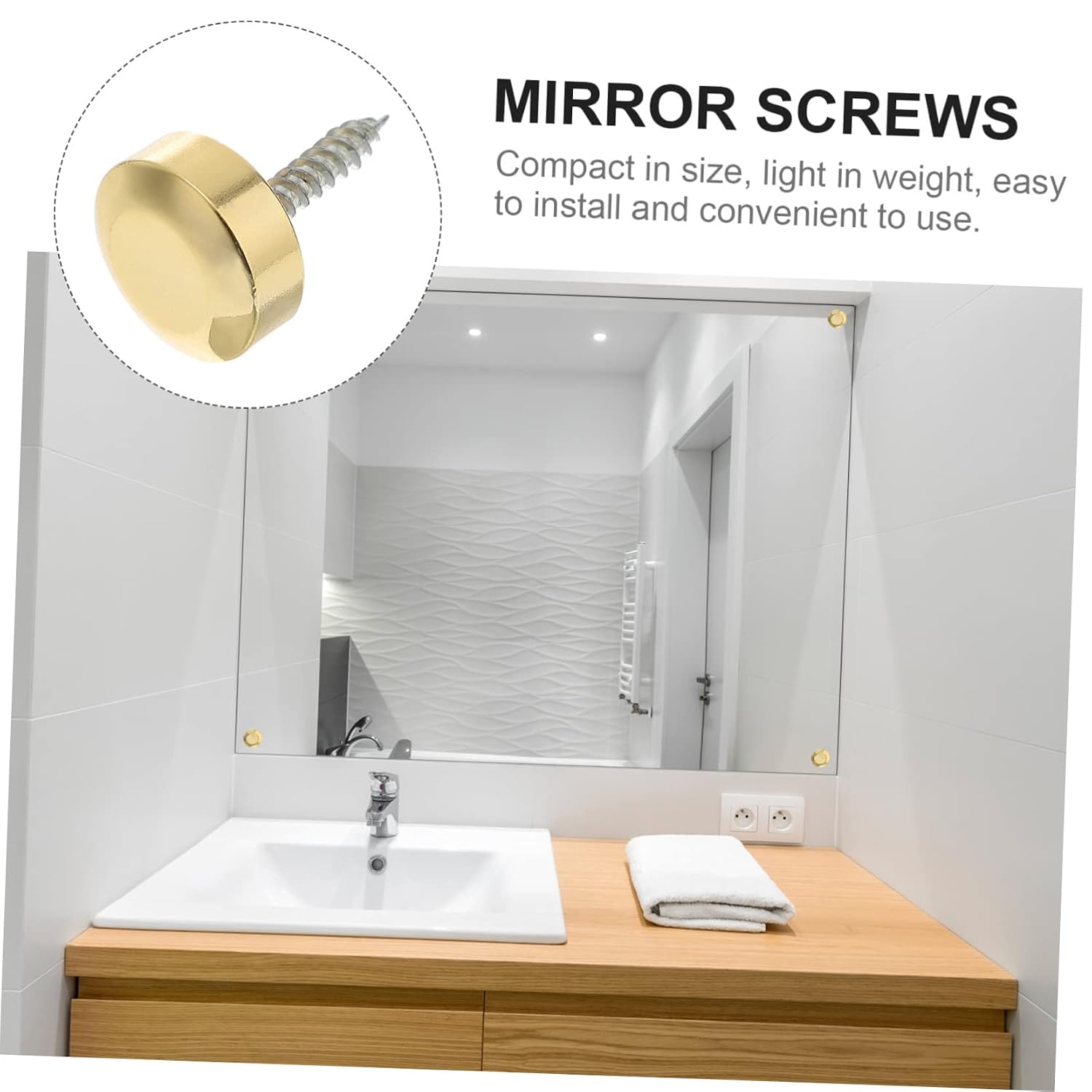 16sets Decorative Mirror Screws Caps Rustproof Cover for Furniture Easy to Install for Mirrors Wardrobes and Tea Tables