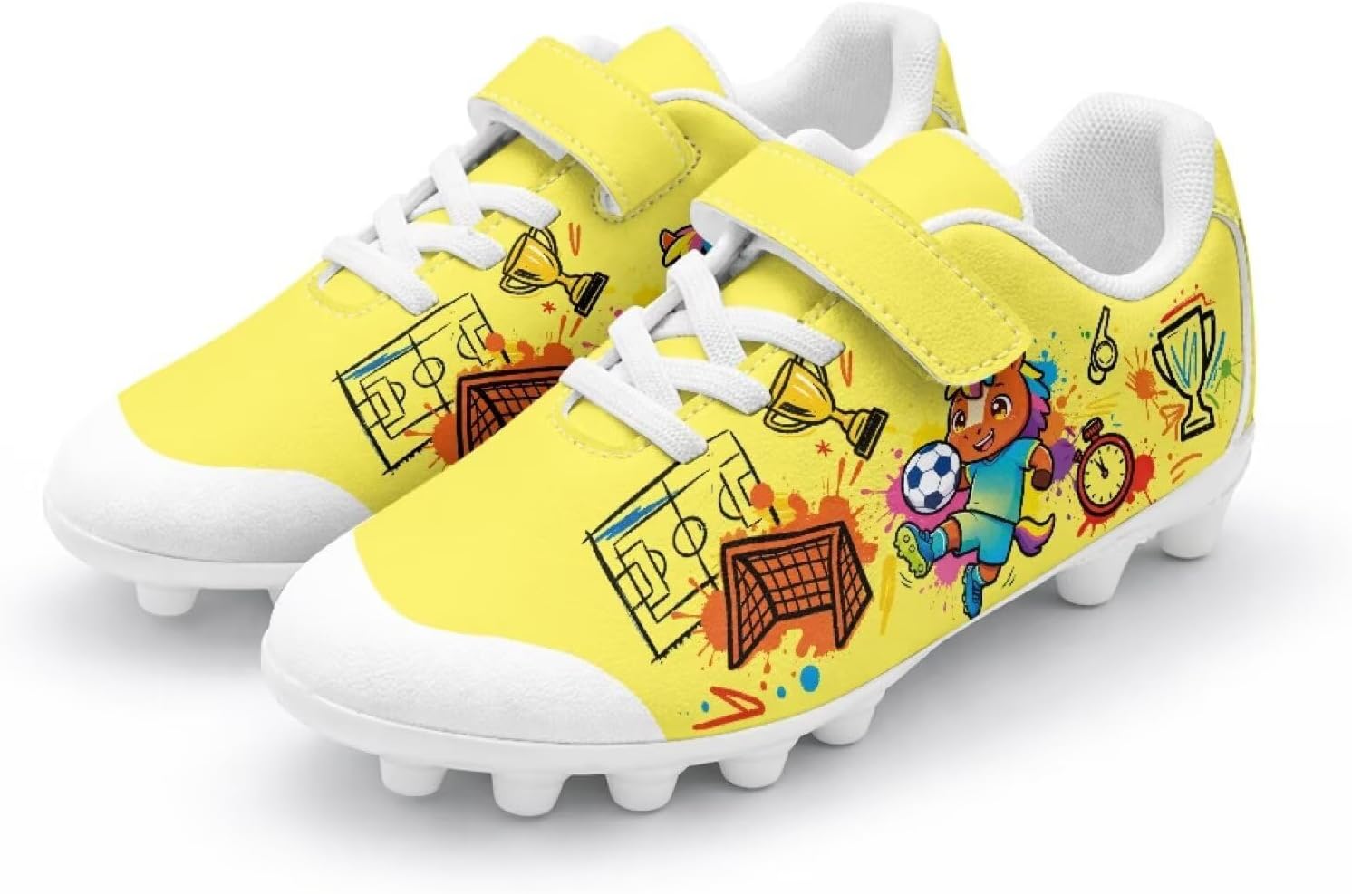 Kids Firm Ground Soccer Cleats Boys Girls Athletic Outdoor Football Shoes Lightweight Soccer Shoes