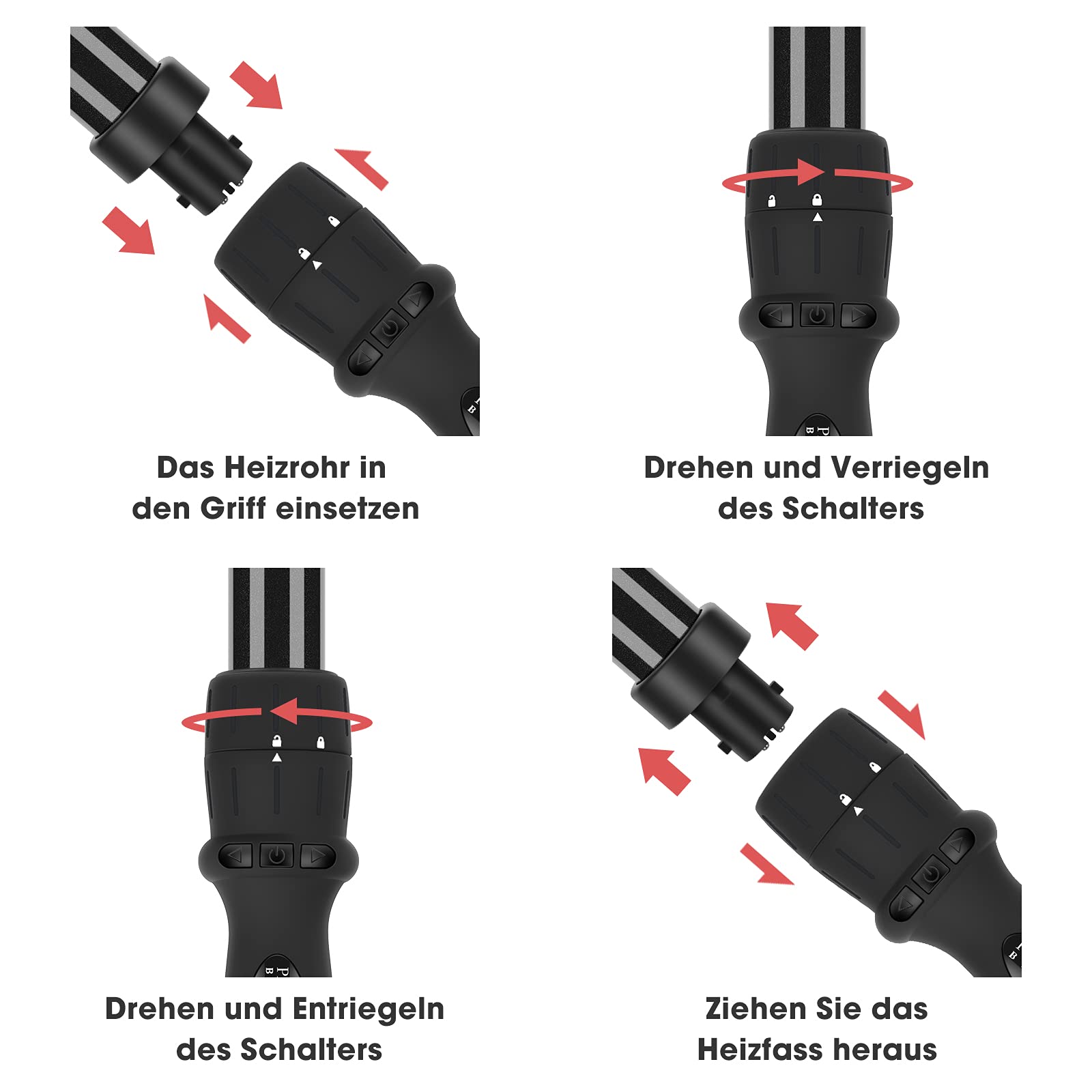7 in 1 Lockenstab mit Verschiedenen Aufsätzen Set, PARWIN PRO BEAUTY | Professionelle Haarstyling-Geräte, Lockenstab für Große und Kleine Locken, 100-230℃ Einstellbare Temperatur, 7 Stäben