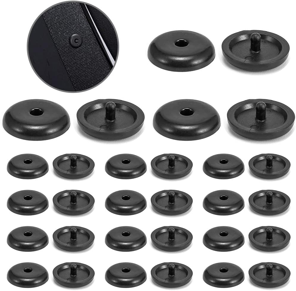 15 Sets Universal Fit Seat Belt Stop Button, Plastic