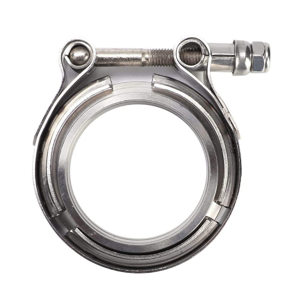 Godimg fascette scarico V band 2,5 pollici,63.5mm morsetto v band in acciaio inox con bullone a T,con vite M8, per tubo di scarico turbo auto e moto