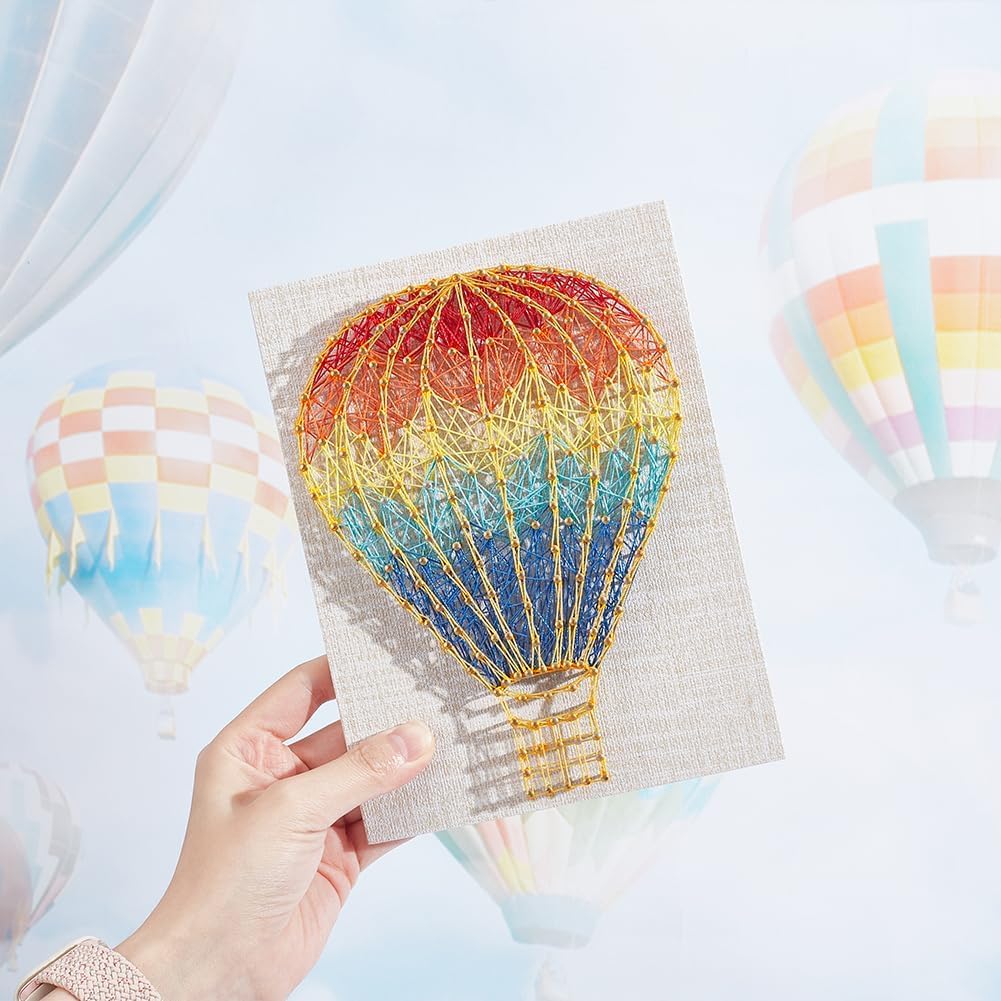 WEBEEDY String Art Crafts Kit for Beginner Adults 3D Handmade Hot Air Balloon DIY String Art Kit Art Supplies Art Craft Projects Birthday Christmas Wedding Gift Wall Decor