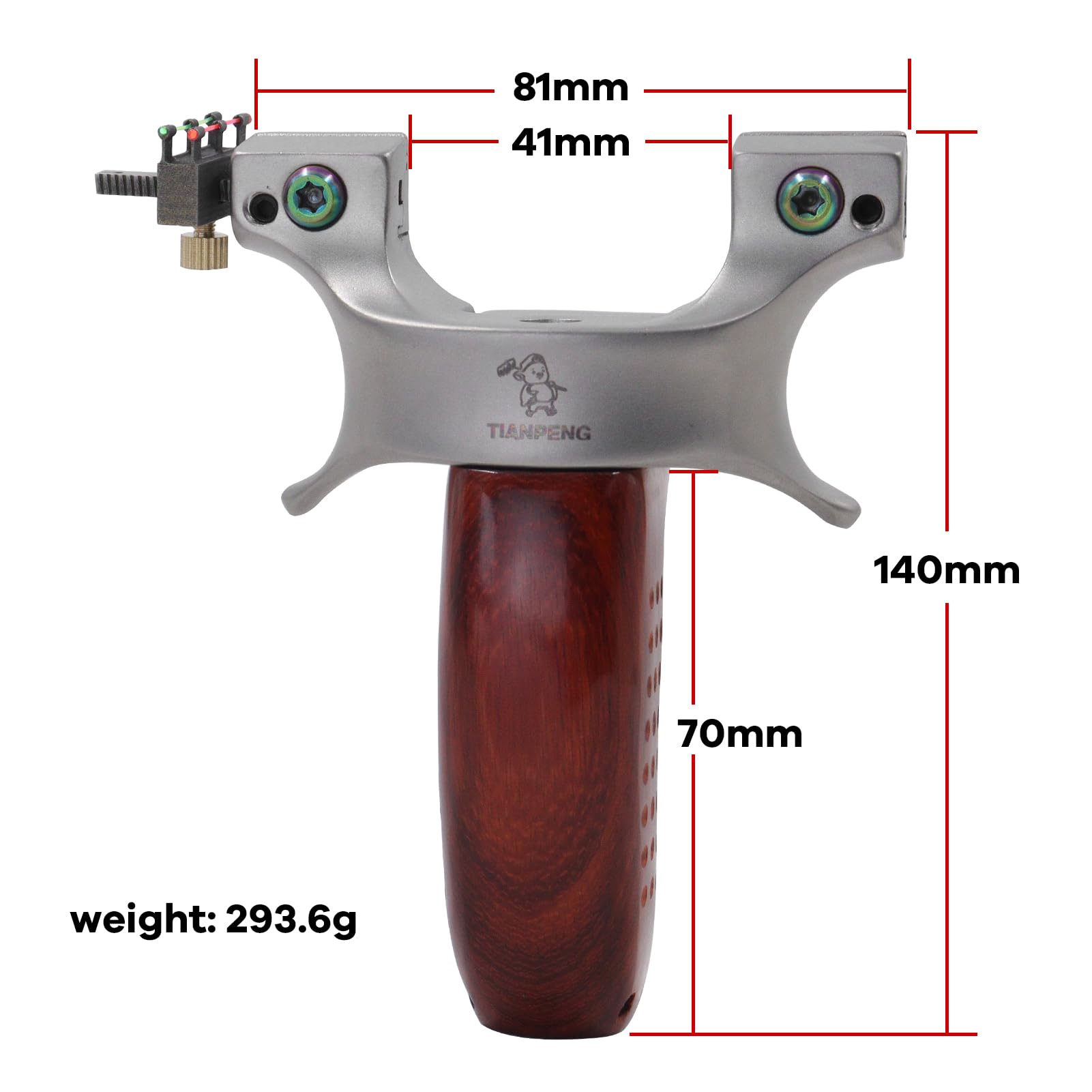 Obert Outdoor Slingshots for Hunting Stainless Steel Slingshot Wooden Handle with Removable Sights and 5 Rubber Bands High Velocity Powerful Catapult