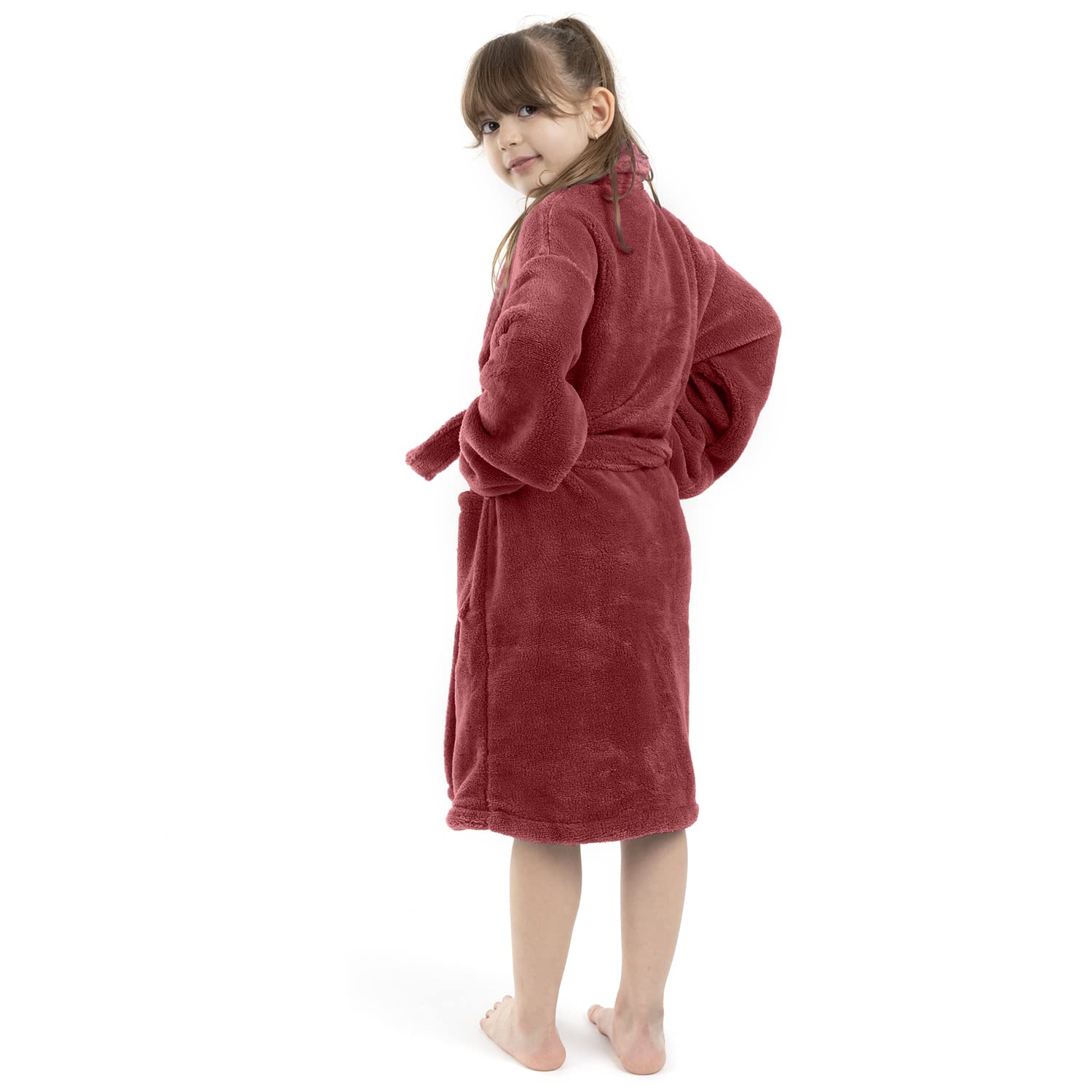 BC BARE COTTON Bare Cotton Kids Microfiber Fleece Shawl Robe - Girls