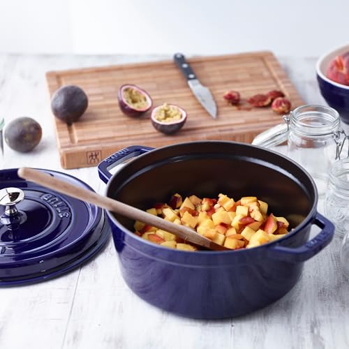 Image of Staub Cast Iron 4-qt Round Cocotte - Dark Blue, Made in France