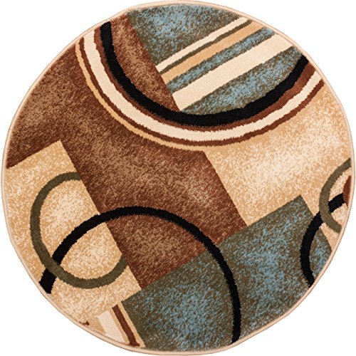 Well Woven Barclay Arcs & Shapes Light Blue Modern Geometric Area Rug 3'11"